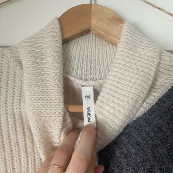 Wishlist Color-block Cable-knit Turtleneck Sweater size S/M - Picture 6 of 6